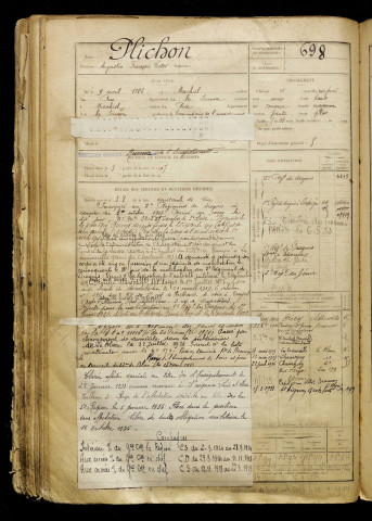 Plichon, Augustin François Victor, né le 09 avril 1886 à Machiel (Somme), classe 1906, matricule n° 698, Bureau de recrutement d'Abbeville