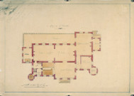 Château de M. de Brandt : plan du rez-de-chaussée par l'architecte Delefortrie