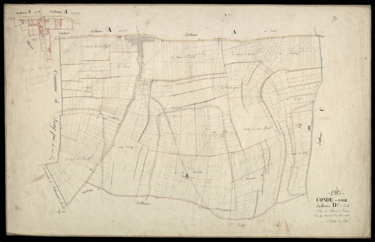 Plan du cadastre napoléonien - Conde-Folie (Condé- folie) : Chemin de Travers (Le), D1