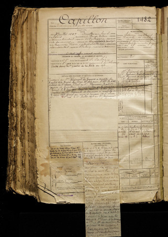 Capillon, Ferdinand Auguste, né le 03 juillet 1897 à Noyelles-sous-Lens (Pas-de-Calais), classe 1917, matricule n° 1482, Bureau de recrutement d'Abbeville