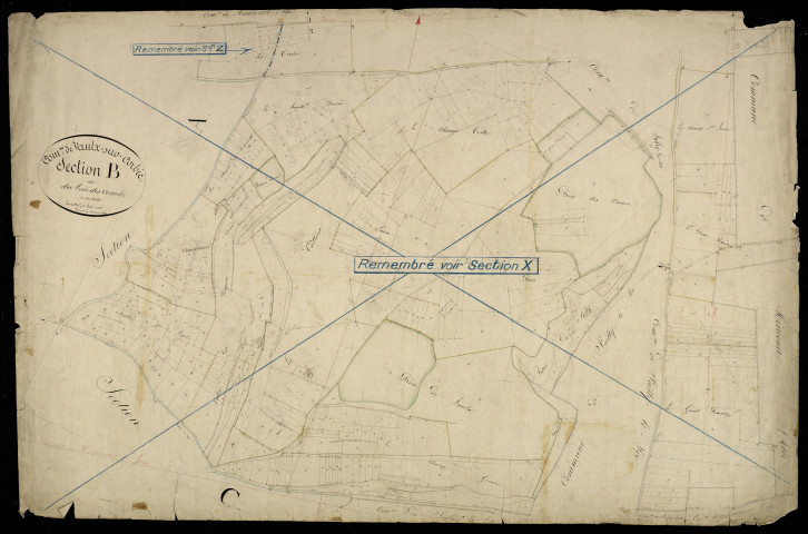 Plan du cadastre napoléonien - Vaux-sur-Somme (Vaux-sous-Corbie) : Bois des Corrois (Les), B
