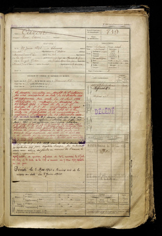 Caron, René Oscar, né le 29 juin 1898 à Chauny (Aisne), classe 1918, matricule n° 719, Bureau de recrutement d'Amiens