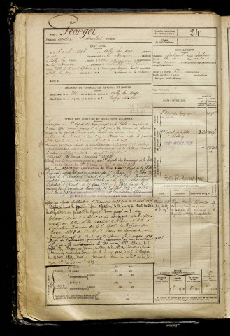 Georget, André Charles, né le 06 avril 1896 à Ailly-sur-Noye (Somme), classe 1916, matricule n° 24, Bureau de recrutement de Péronne