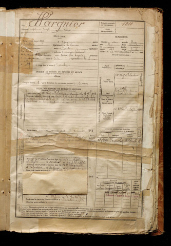 Wargnier, Alphonse Joseph, né le 13 mai 1872 à Yzengremer (Somme), classe 1892, matricule n° 1210, Bureau de recrutement d'Abbeville