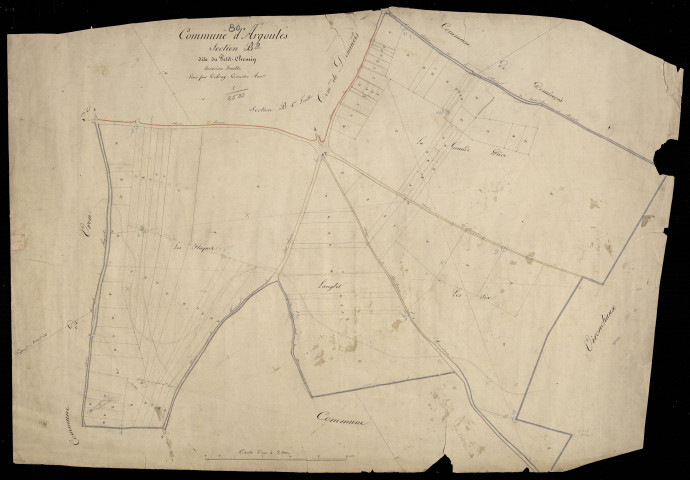 Plan du cadastre napoléonien - Argoules : Petit-Chemin (Le), B2