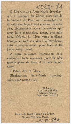 Bienheureuse Anne-Marie Javouhey