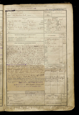 Guilbert, Abel Théophane Emile, né le 26 août 1896 à Aumont (Somme), classe 1916, matricule n° 1065, Bureau de recrutement d'Amiens