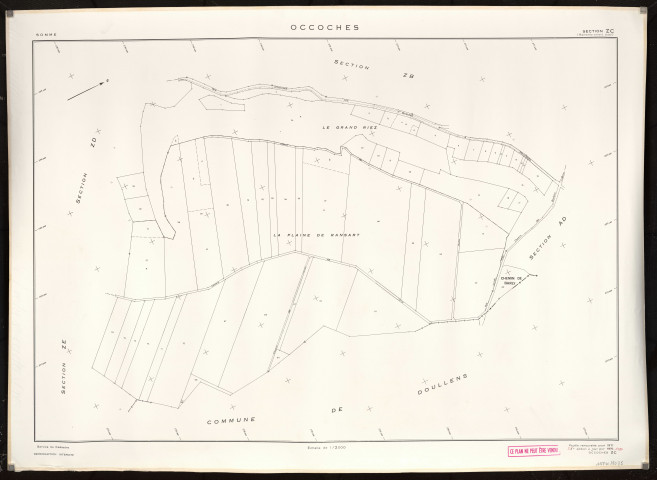 Plan du cadastre rénové - Occoches : section ZC