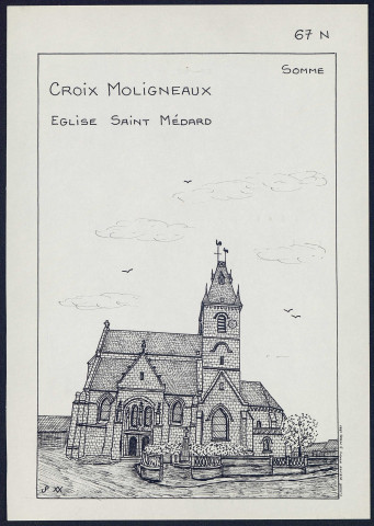 Croix Moligneaux : église Saint-Médard - (Reproduction interdite sans autorisation - © Claude Piette)