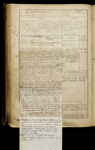Tavernier, Léopold Alphonse Gabriel, né le 16 octobre 1887 à Huppy (Somme), classe 1907, matricule n° 1406, Bureau de recrutement d'Abbeville