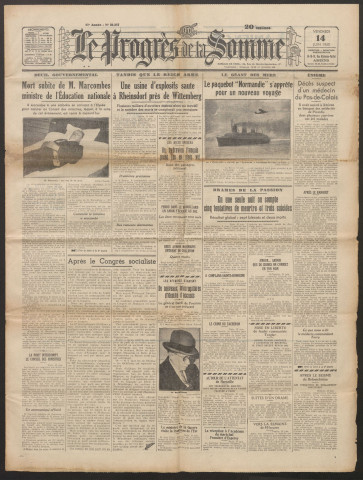 Le Progrès de la Somme, numéro 20367, 14 juin 1935
