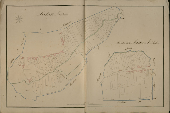 Plan du cadastre napoléonien - Lucheux : I4 et parcelles de I3