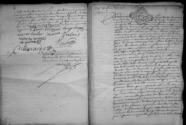 Etude de Me Grégoire Rault à Amiens (étude n°21). Minutes de l'année 1727