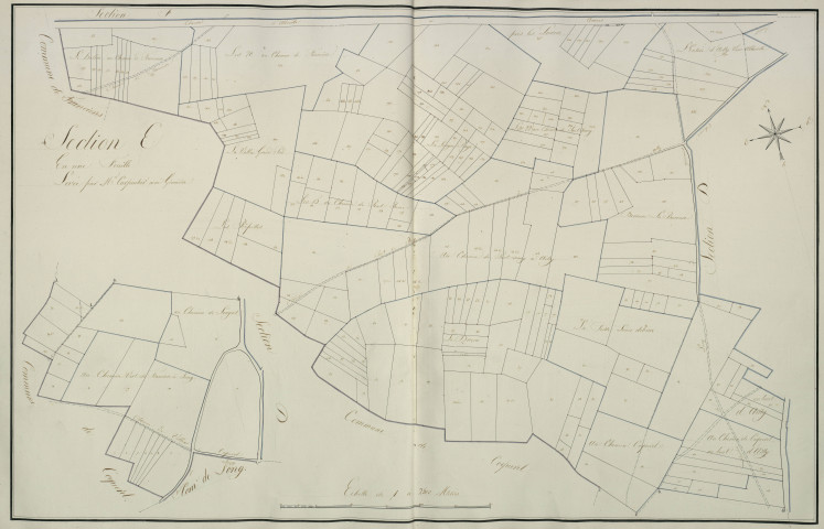 Plan du cadastre napoléonien - Ailly-le-Haut-Clocher (Ailly) : E