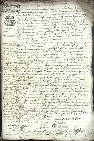 Etude de Me Augustin Perdu à Amiens (étude n°26). Minutes de l'année 1674