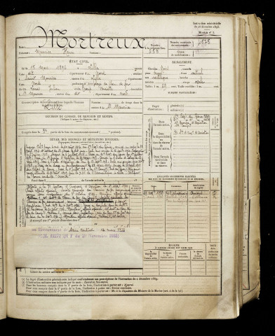 Mortreux, Maurice Henri, né le 15 mars 1896 à Lille (Nord), classe 1916, matricule n° 4575, Bureau de recrutement d'Amiens