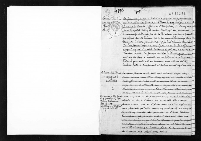 Abbeville : naissances, mariages, décès