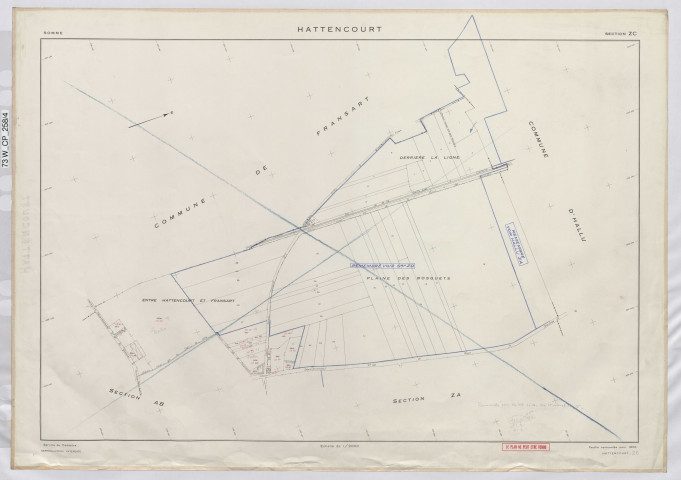 Plan du cadastre rénové - Hattencourt : section ZC