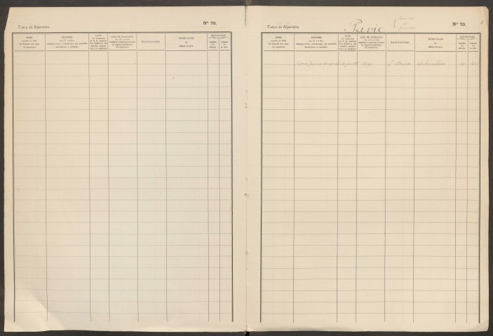 Table du répertoire des formalités, de Claverie à Bossard, registre n° 55 (Conservation des hypothèques de Montdidier)