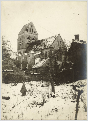 AISNE. AMBLENY. LE TRANSEPT DE L'EGLISE. LE 27 DECEMBRE 1917