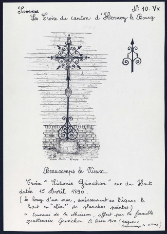 Beaucamps-le-Vieux : croix «Sidonie Grinchon » - (Reproduction interdite sans autorisation - © Claude Piette)