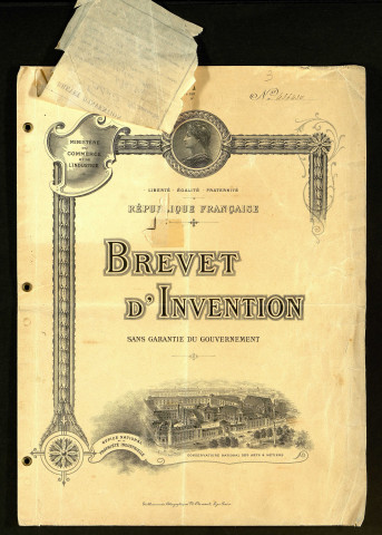 Brevet d'invention n° 436430 de Caline Maurice demandée le 11 novembre 1911 pour Toile à voiles perfectionnée