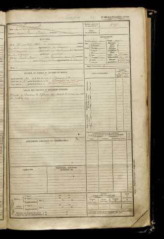 Choquet, Marcel Louis René, né le 26 juillet 1896 à Amiens (Somme), classe 1916, matricule n° 991, Bureau de recrutement d'Amiens