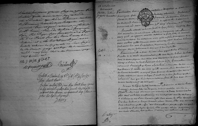 Etude de Me François Henin à Amiens (étude n°3). Minutes des années 1724-1774