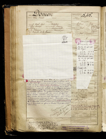 Domon, Léon Ernest, né le 11 avril 1901 à Flesselles (Somme), classe 1921, matricule n° 646, Bureau de recrutement d'Abbeville