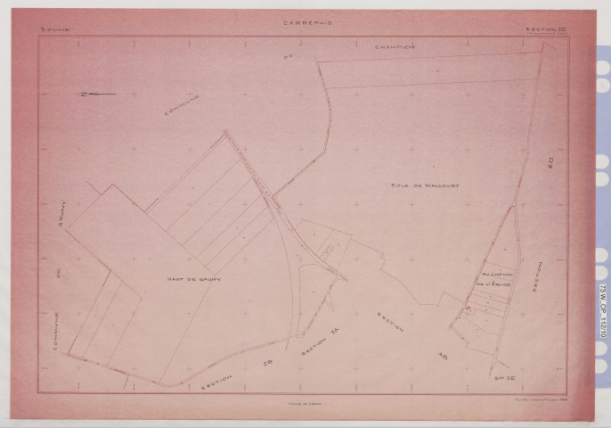 Plan du cadastre rénové - Carrepuy : section ZC