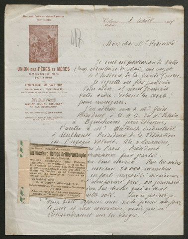 Témoignage de Clur, Jean-Baptiste et correspondance avec Jacques Péricard