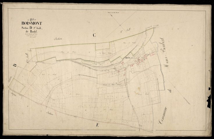 Plan du cadastre napoléonien - Boismont : Bretel, D2