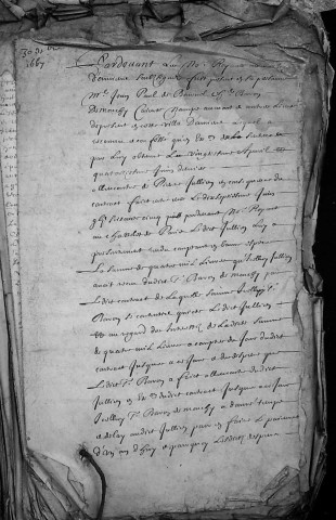 Etude de Me François Debacq à Amiens (étude n°7). Minutes de l'année 1667
