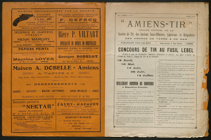 Amiens-tir, organe officiel de l'amicale des anciens sous-officiers, caporaux et soldats d'Amiens, numéro 3 (mars 1914)
