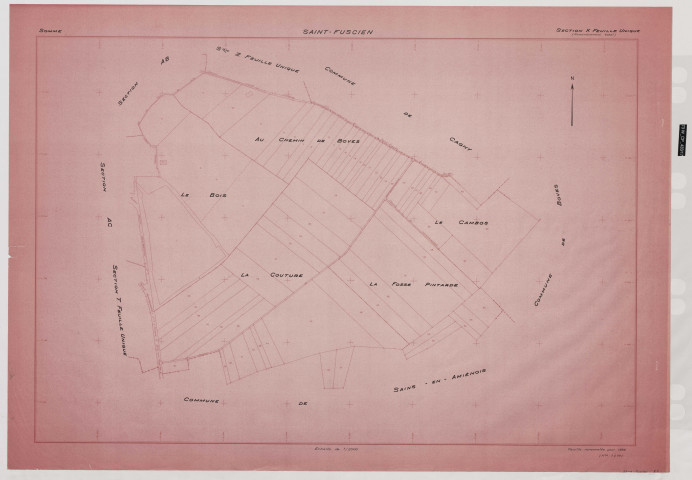 Plan du cadastre rénové - Saint-Fuscien : section X