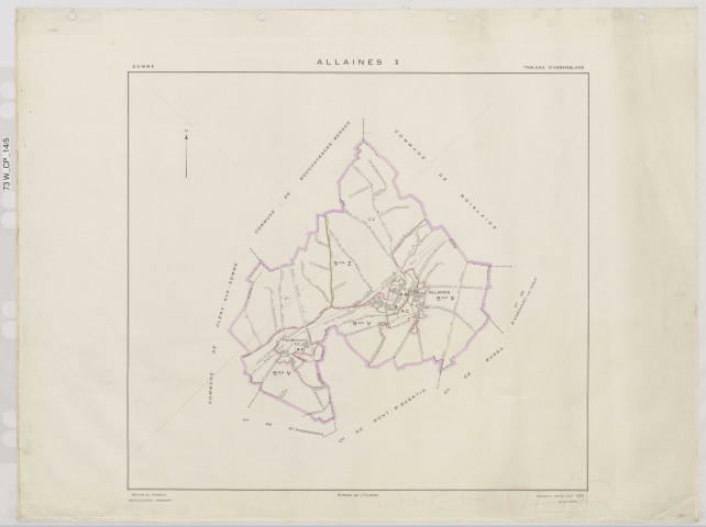 Plan du cadastre rénové - Allaines : tableau d'assemblage (TA)