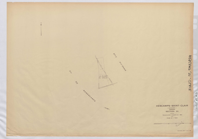 Plan du cadastre rénové - Hescamps-Saint-Clair : section ZA