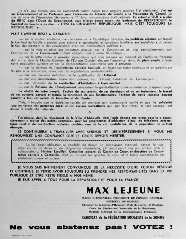 Elections Législatives du 23 novembre 1958