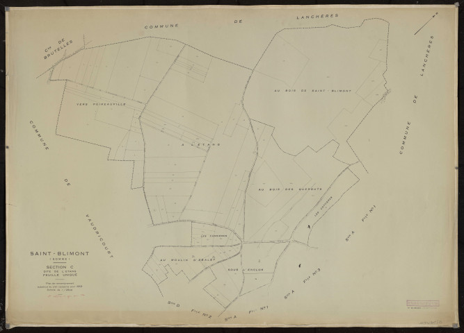 Plan du cadastre rénové - Saint-Blimont : section C