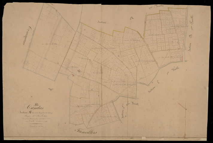 Plan du cadastre napoléonien - Candas : Hayette (La) ; Champ Roussel (Le), A1