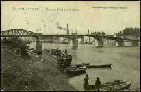 Châlon-sur-Saône. Nouveau pont sur la Saône. - Carte adressée par Victor Bardoux à son épouse Lucienne Bardoux-Cleenewerck à Blendecques (Pas-de-Calais)