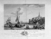 Le port de Saint-Valery-sur-Somme vu de la Plage du côté de la Ville. Réduit de la collection des ports de France dessinés pour le Roi en 1776