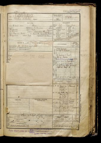 Haudiquet, Arthur Nicolas, né le 28 août 1900 à Ault (Somme), classe 1920, matricule n° 799, Bureau de recrutement d'Abbeville