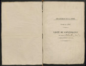 Liste du contingent départemental (par arrondissement et par canton) de l'année 1826
