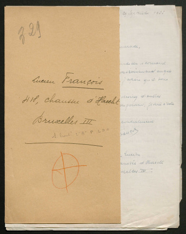 Témoignage de François, Lucien (Sous-lieutenant) et correspondance avec Jacques Péricard