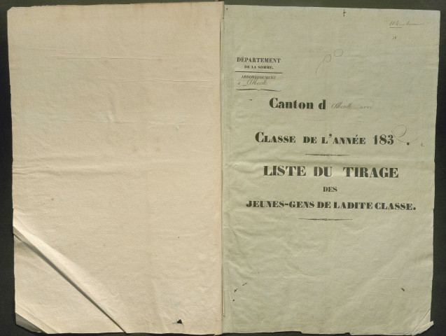Tirage au sort (arrondissement d'Abbeville) de l'année 1832