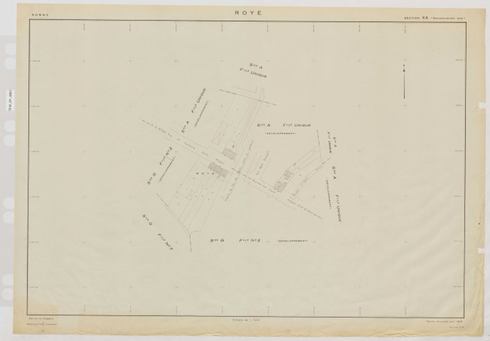 Plan du cadastre rénové - Roye : section XA