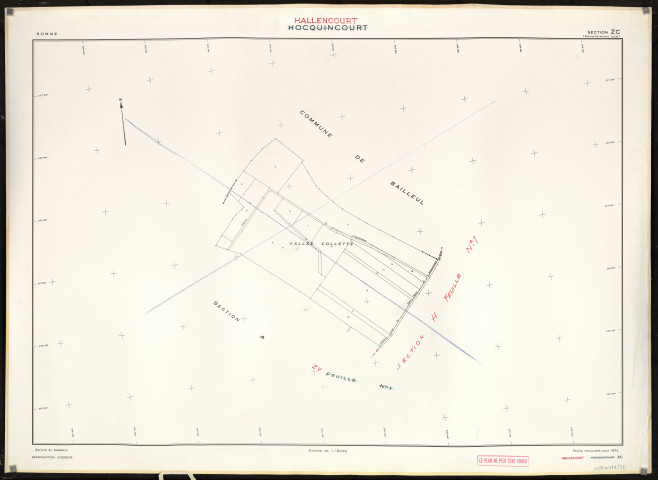 Plan du cadastre rénové - Hallencourt : section ZC