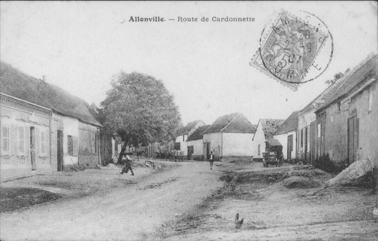 Allonville. Route de Cardonnette