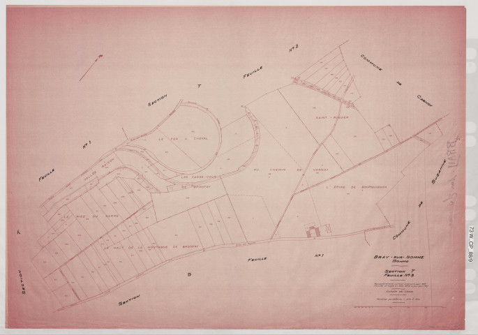 Plan du cadastre rénové - Bray-sur-somme : section T3